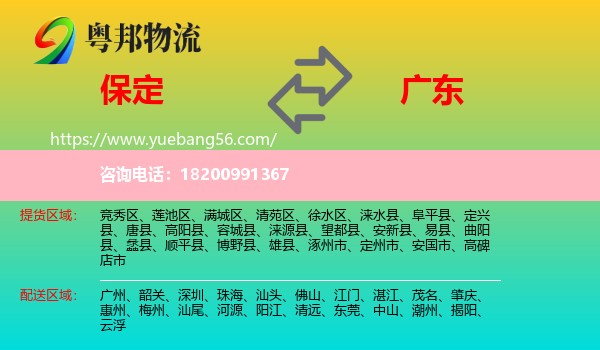 保定到廣東物流