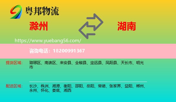 滁州到湖南物流
