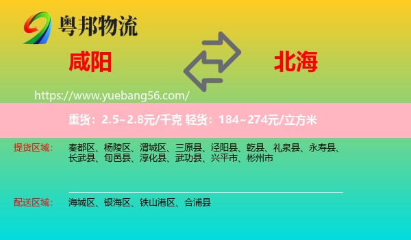 咸陽(yáng)到北海物流